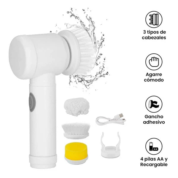 FLASH CLEAN - CEPILLO ELECTRICO DE LIMPIEZA 5 EN 1